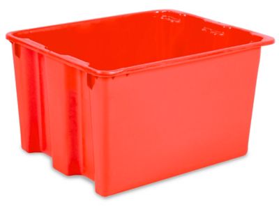 Stack and Nest Container - 16 x 14 x 11", Red S-11867R