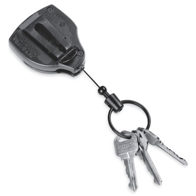 Belt Clip Key Reel, Retractable, Black With 48-In.