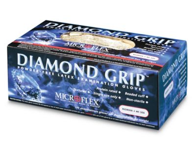 Microflex® Diamond Grip® Latex Gloves - Powder-Free, XS S