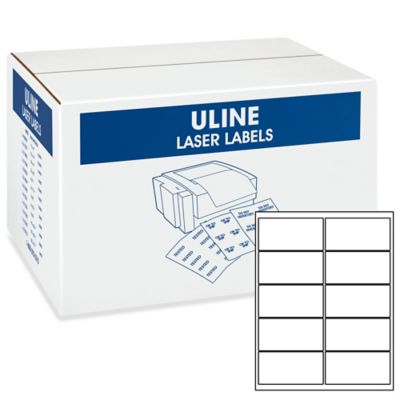 Uline Laser Labels Bulk Pack - White, 4 x 2 S-11892 - Uline