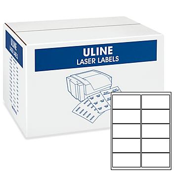 Uline Laser Labels Bulk Pack - White, 4 x 2" S-11892