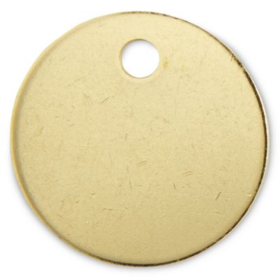 Round Tags - Brass, 1 1/4", Blank S-11898