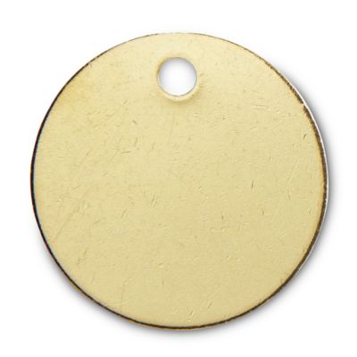 Metal Tags - Brass, 1 1/2 Circle, #001-100 S-11901 - Uline
