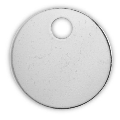 C.H. Hanson 1 inch Diameter, Round, Stainless Steel Blank Metal Tag Blank, 50 Pieces 1078S-50 - 36929719