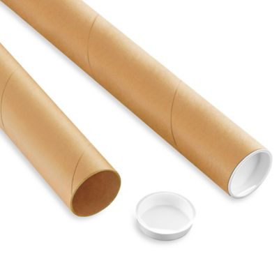 Custom Kraft Mailing Tubes with End Caps - 1 1/2 x 22" S-11950