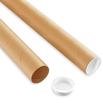 Custom Kraft Mailing Tubes with End Caps - 2 x 10" S-11969