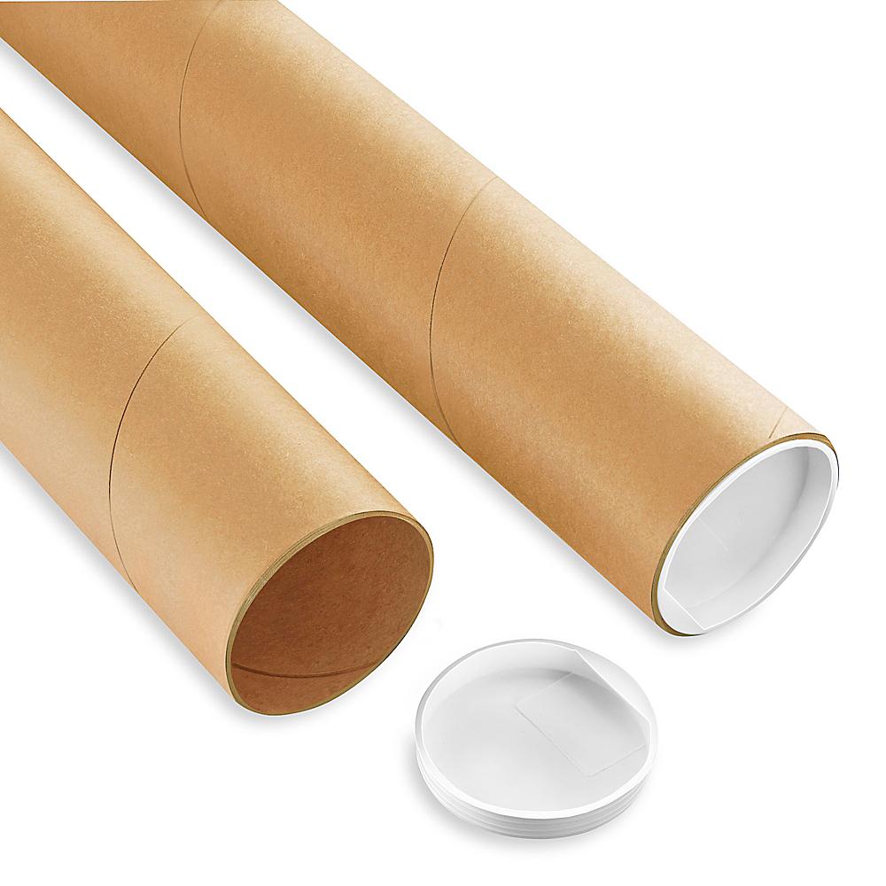 Details about   2 Piece 3x21 ULINE Cardboard Kraft Mailing Shipping Poster Tubes Box w/ End Caps 