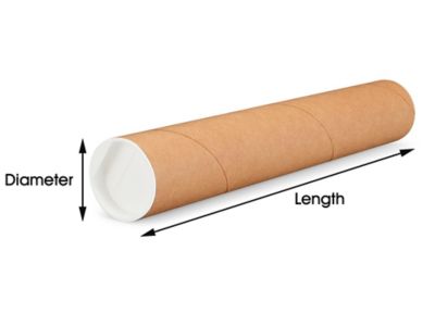 Brown Postal Tubes With Plastic End Caps 75mm X 610mm 25 Tube Bulk Pack