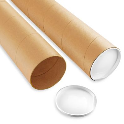 Custom Kraft Mailing Tubes with End Caps - 5 x 37" S-12134