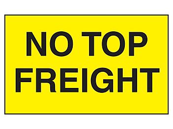 "No Top Freight" Label - 3 x 5" S-1226