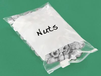 4 x 6" White Block Slider Zip Bags S-12320