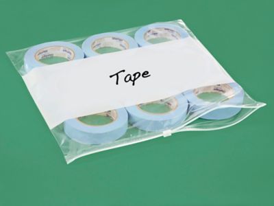 16 x 16" White Block Slider Zip Bags S-12321