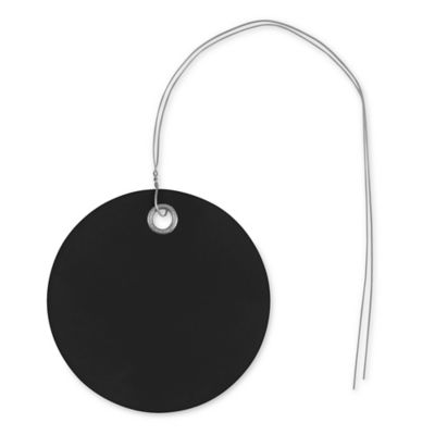 Plastic Tags - 2" Circle, Black, Pre-wired S-12329BL-PW