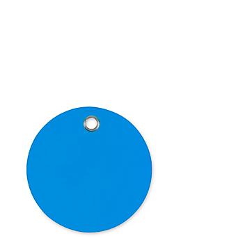 Plastic Tags - 2" Circle, Blue S-12329BLU