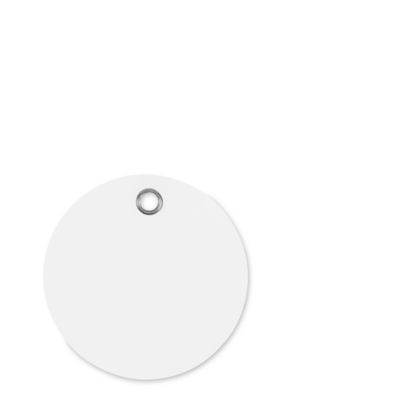 Plastic Tags - 2" Circle, White S-12329W