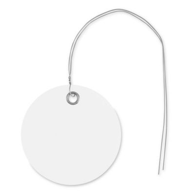 Plastic Tags - 2" Circle, White, Pre-wired S-12329W-PW