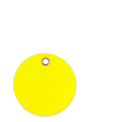 Plastic Tags - 2" Circle, Yellow S-12329Y