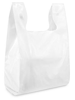 Deluxe T-Shirt Bags - 12 x 7 x 22", White S-12349W