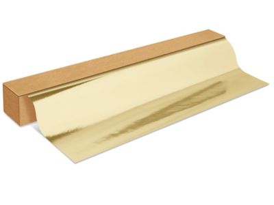 Gift Wrap in Dispenser Box - 24 x 100', Gold Foil S-12354 - Uline