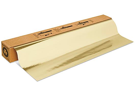 Gift Wrap in Dispenser Box - 24 x 100', Gold Foil S-12354 - Uline