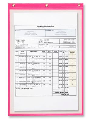 Job Ticket Holders - 12 x 18", Pink S-12412P