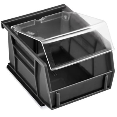 Plastic Stackable Bins - 5 1/2 x 4 x 3, Black