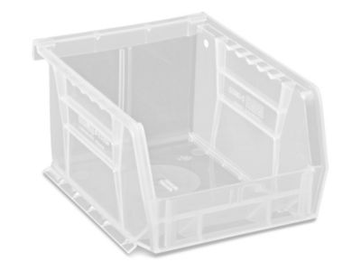 As Is c e ll a S/ 3 Clear Stackable Storage Bins with Dividers