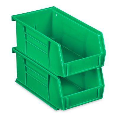 Plastic Stackable Bins - 7 1/2 x 4 x 3, Green S-12414G - Uline
