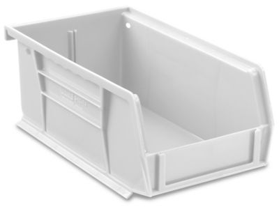 Plastic Stackable Bins - 7 1/2 x 4 x 3", White S-12414W