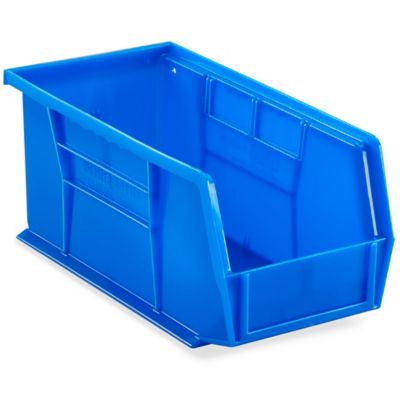 Plastic Stackable Bins - 11 x 5 1/2 x 5", Blue