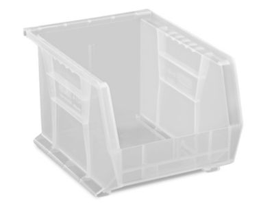 Extra Wide Stackable Plastic Utility Bin Clear, 16-1/2 x 14-3/4 x 7 H | The Container Store