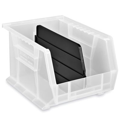 Plastic Stackable Bins - 15 x 8 x 7, Clear S-12419C - Uline