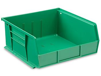 Plastic Stackable Bins - 11 x 11 x 5", Green S-12417G