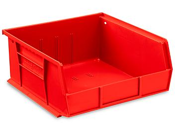 Plastic Stackable Bins - 11 x 11 x 5", Red S-12417R