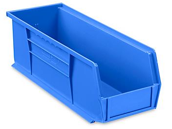 Plastic Stackable Bins - 15 x 5 1/2 x 5", Blue S-12418BLU