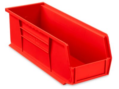 Plastic Stackable Bins - 15 x 5 1/2 x 5", Red S-12418R