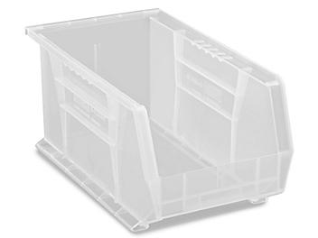 Plastic Stackable Bins - 15 x 8 x 7", Clear S-12419C