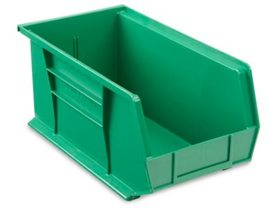 Plastic Stackable Bins - 15 x 8 x 7, Green S-12419G - Uline