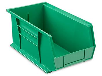 Plastic Stackable Bins - 15 x 8 x 7", Green S-12419G