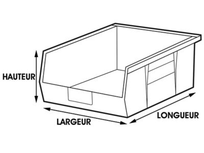Jeu 5 Bacs Rangement Rouge + Rail Plastique - Taille 2, Dimensions 165x510x75 Mm - Montage Facile Mural