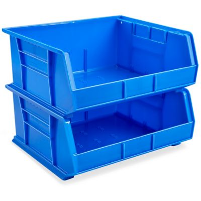 Plastic Stackable Bins - 15 x 16 1/2 x 7, Blue S-12420BLU - Uline