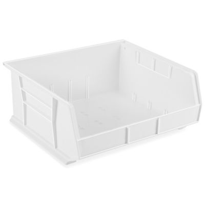 Plastic Stackable Bins - 11 x 11 x 5, Clear S-12417C - Uline