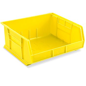 Plastic Stackable Bins - 15 x 16 1/2 x 7", Yellow S-12420Y