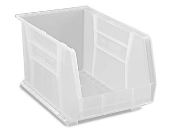 Plastic Stackable Bins - 18 x 11 x 10", Clear S-12421C