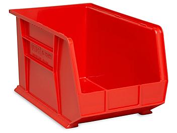 Plastic Stackable Bins - 18 x 11 x 10", Red S-12421R