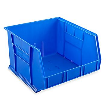 Plastic Stackable Bins - 18 x 16 1/2 x 11", Blue S-12422BLU