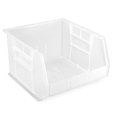 The Container Store 18 x 16-1/2 x 11 H Extra Large Clear Stackable Plastic Utility Bin - Each