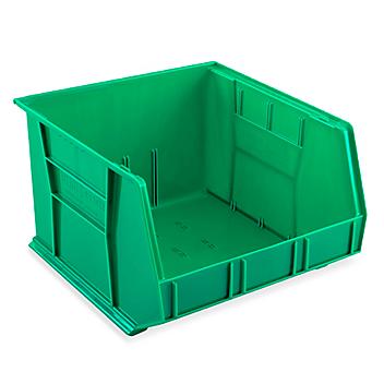 Plastic Stackable Bins - 18 x 16 1/2 x 11", Green S-12422G
