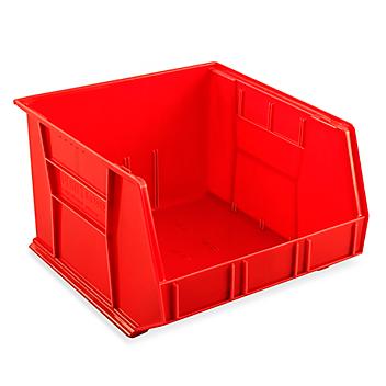 Plastic Stackable Bins - 18 x 16 1/2 x 11", Red S-12422R