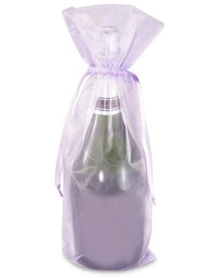 Organza Fabric Bags - 6 1/2 x 15", Lavender S-12429LAV